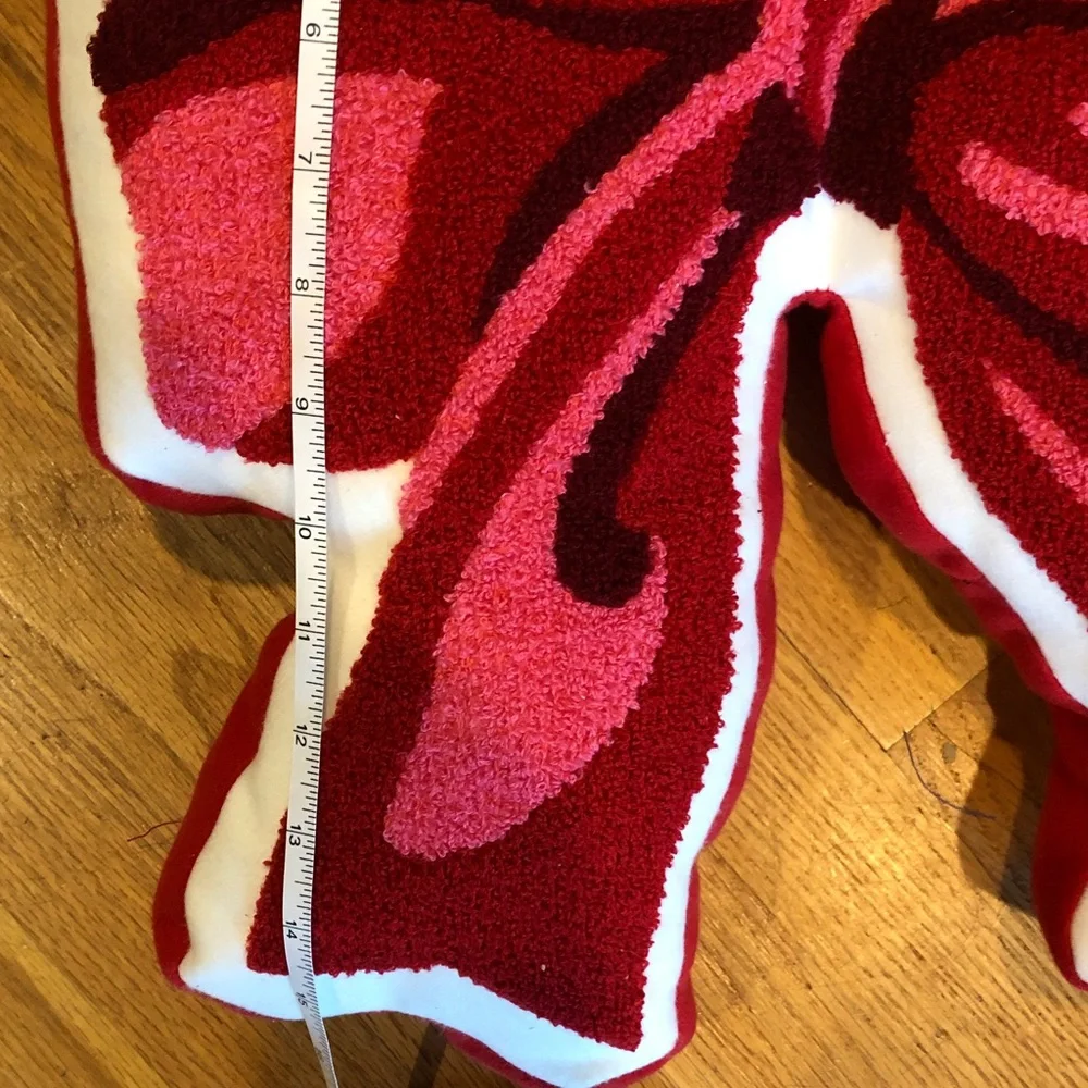 New with tag Celebrate It Red and Pink Bow Holiday Pillow